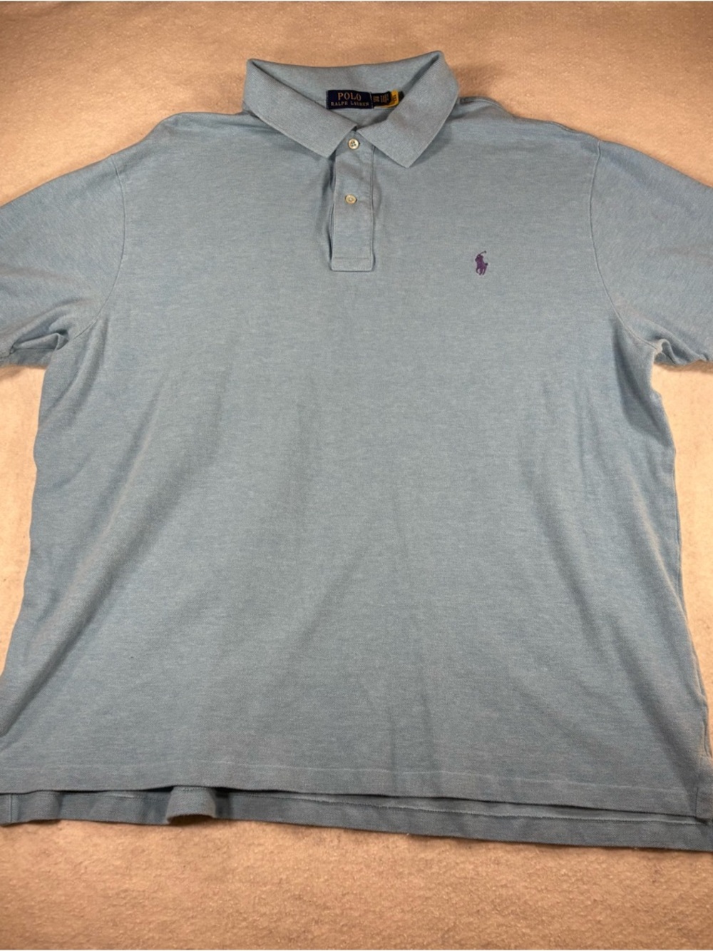 Polo Ralph Lauren Light Blue Short Sleeve Cotton Polo Shirt Size 2XB